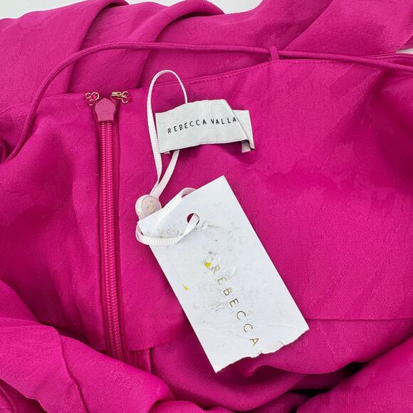 Rebecca Vallance Theresa Center Ruched Jacquard Midi Dress Size 6 US NWT Party - Picture 6 of 8